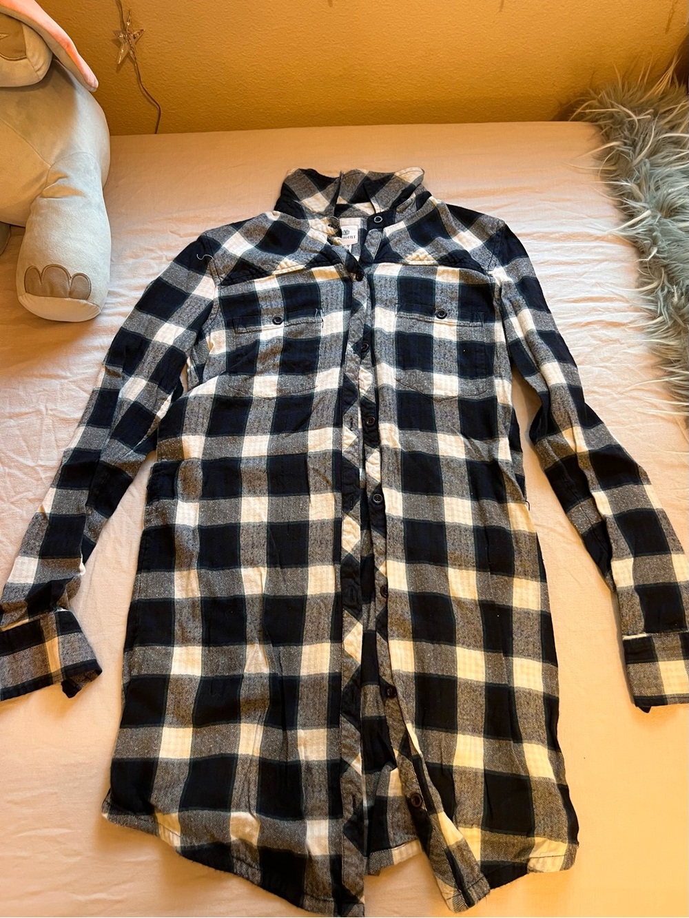 Element Black and White Plaid Button-Down Shirt